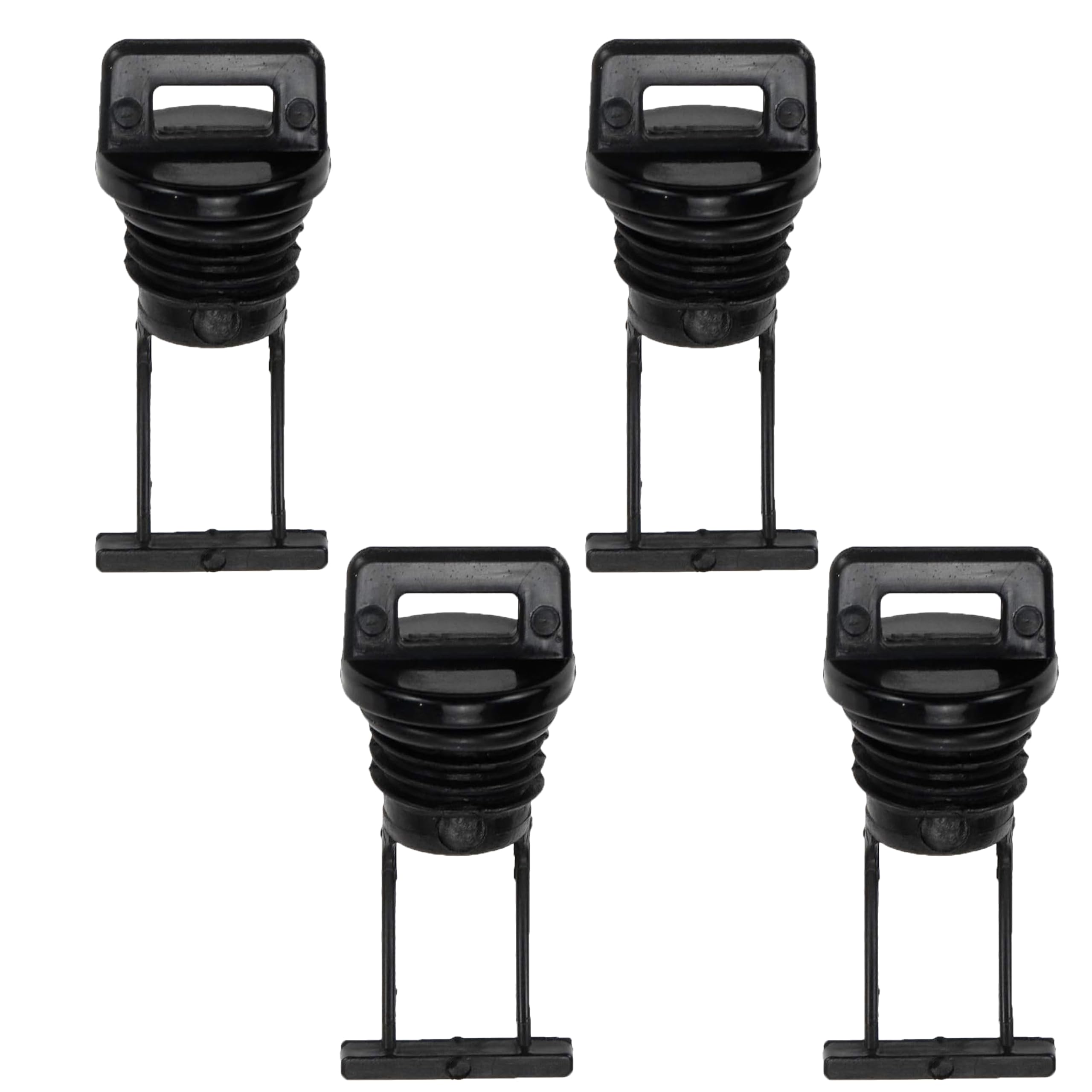 4Pcs Plastic Hull Drain Plug Kit Bungs fit for Kayak Canoe Marine Holes Plugs-Black