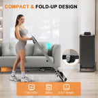 Sevobal Foldable Walking Pad Treadmill, Portable Under Desk Walking Pad With Incline Large Screen, Remote Control And App, Small