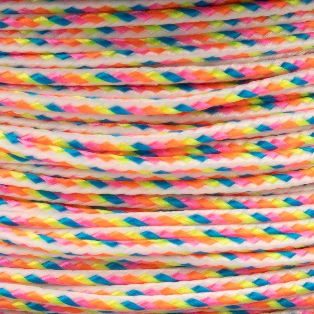 Paracord Planet Micro Paracord - Thin Braided Cord For Crafting, Fishing, And Diy Projects In 125 Ft Spools - Light Stripe