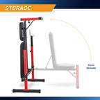 Marcy Foldable Deluxe Standard Weight Bench with Adjustable Back and Bar Catch, Personal Home Gym for Strength Training, Weightl