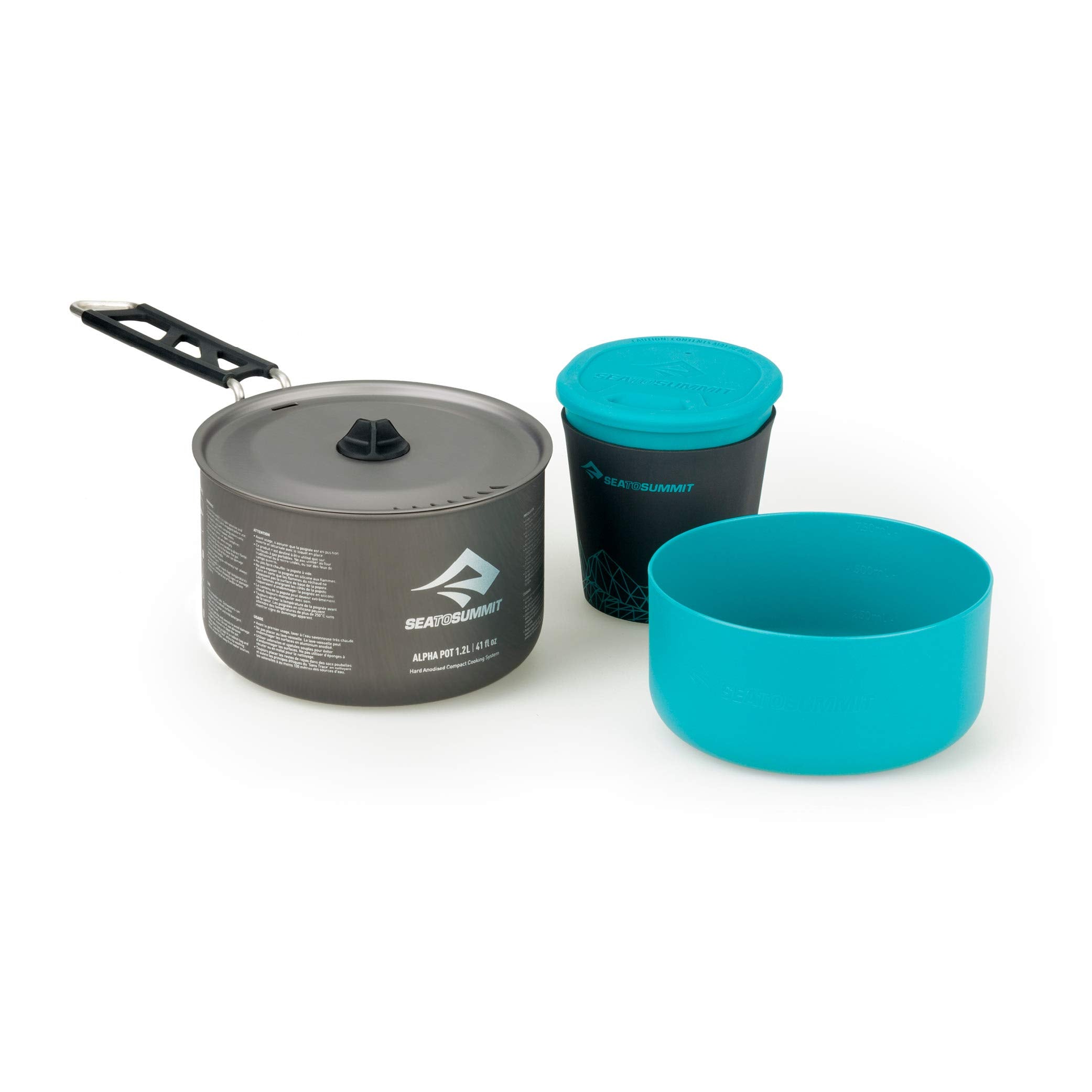 Sea to Summit Alpha Lightweight Aluminum Nesting Camping Cookware Set, 1.1 (3-Piece)