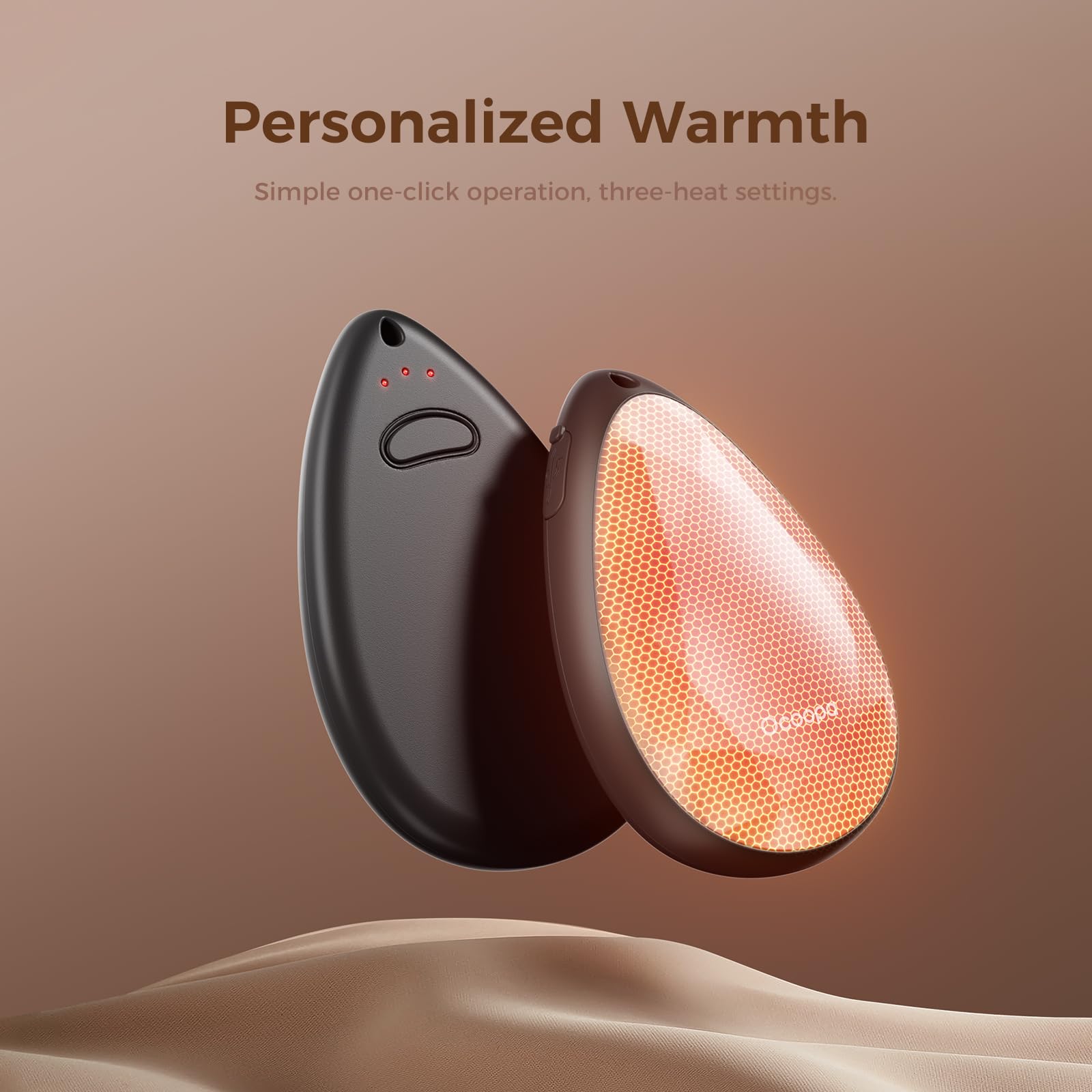 Ocoopa Hand Warmers Rechargeable 2 Pack, Portable, Stylish, Diamond-Shape Magnetic Electric Handwarmer, Reusable Pocket Heater,