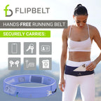 FlipBelt Zipper Running Belt, Waist Pack for Fitness and Running Fanny Pack for Women Men Phone Keys Money US Company - [Periwin