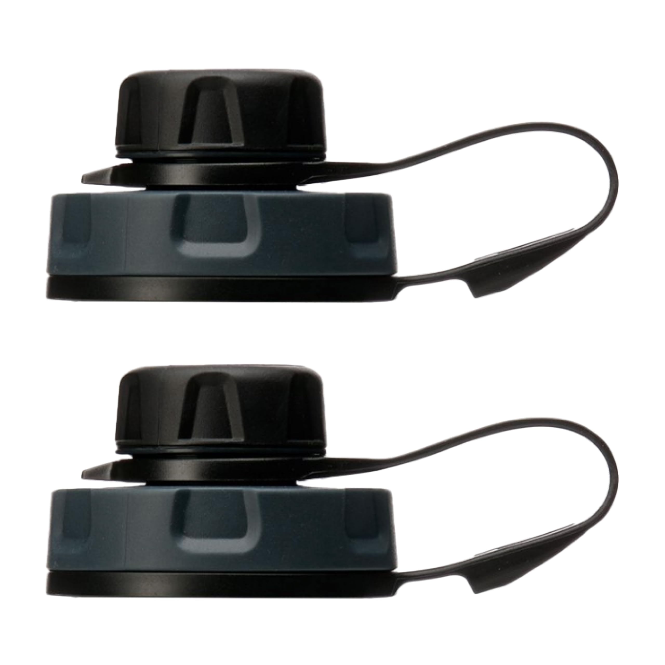 humangear capCAP+ | Converts Wide-Mouth Openings | Secure Easy Open | Food-Safe Material | Water Bottle Accessory Lid, Black 2-P