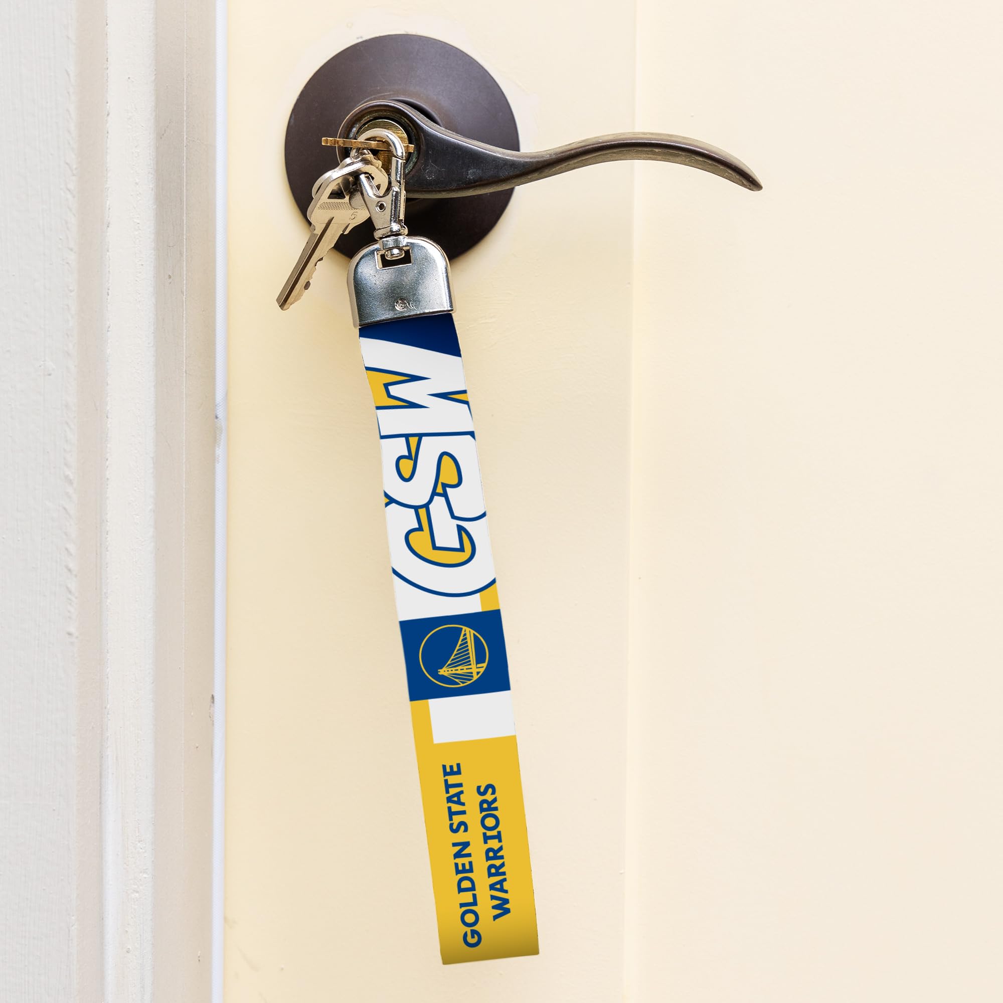 Rico Industries Nba Basketball Golden State Warriors Wrist Lanyard Key Chain, Cute Wristlet Strap Keychain Holder For Women Men