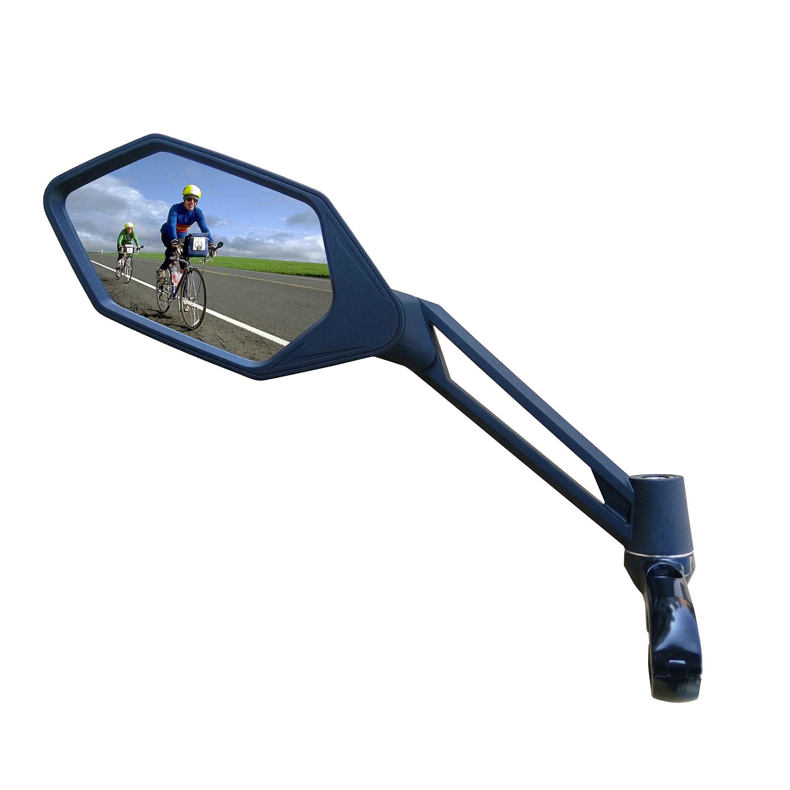 Meachow New Scratch Resistant Glass Lens,Handlebar Bike Mirror, Adjustable Safe Rearview Mirror, Bicycle Mirror (Silver Left Sid