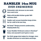 Yeti Rambler 14 Oz Mug, Vacuum Insulated, Stainless Steel With Magslider Lid, Canopy Green