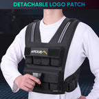 APEXUP Adjustable Weighted Vest Men 20lbs/30lbs/40lbs Weights with Reflective Stripe, Weight Vest Woman Workout Vest for Strengt