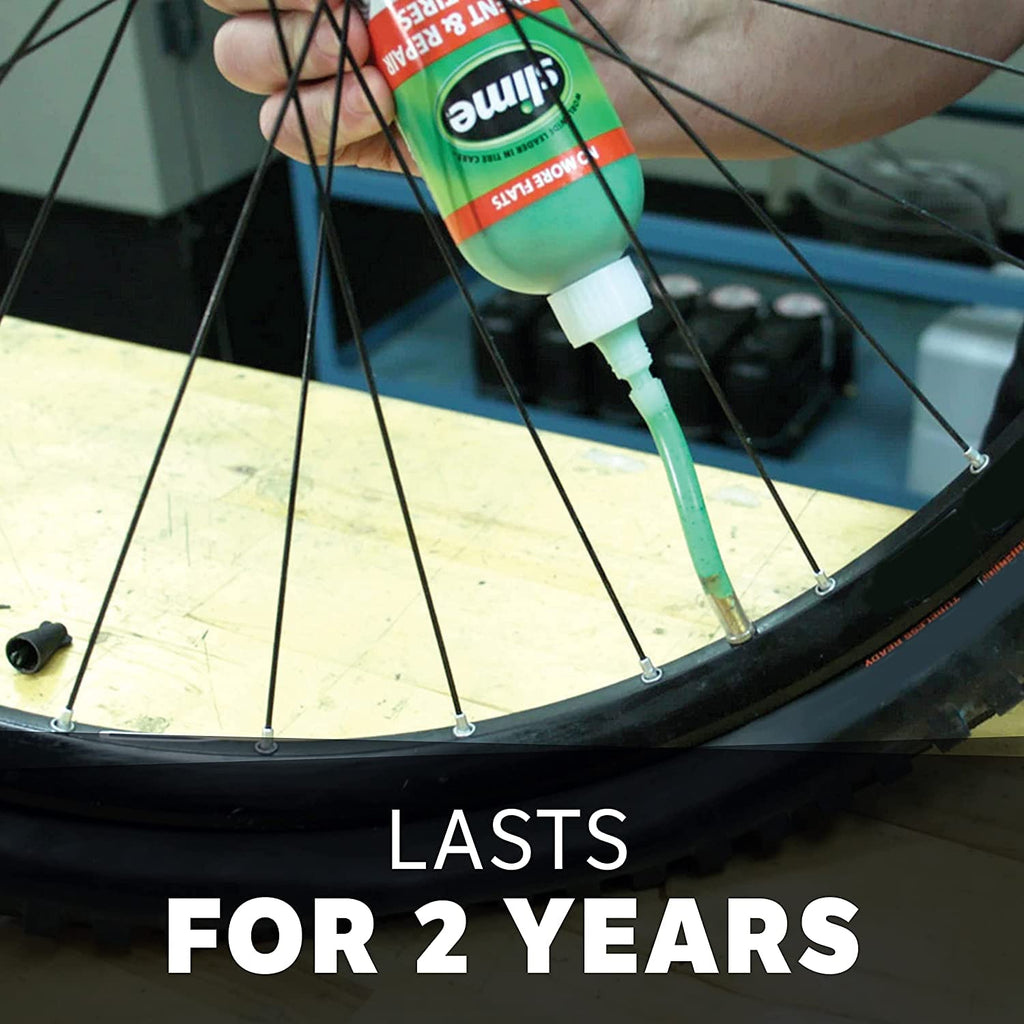 Slime 10056W-4PK Bike Tube Puncture Repair Sealant, Prevent and Repair, Suitable for All Bicycles, Non-Toxic, Eco-Friendly, 4 x