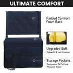 Sheenive Stadium Seats For Bleachers With Back Support, Bleacher Seats With Backs And Cushion Wide, Padded Portable Folding Comf