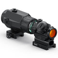 Feyachi RS-23 Red Dot Sight with M38 5X Magnifier Combo Kit, Multiple Reticle System Red Dot Sight & Magnifier Built-in Flip Mou