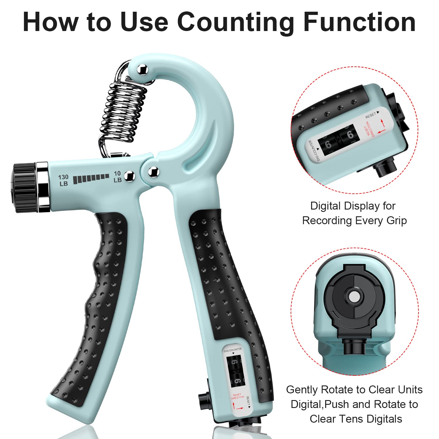 Kdg Hand Grip Strengthener 2 Pack Adjustable Resistance 10-130 Lbs Forearm Exerciser
