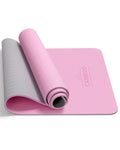 CAMBIVO Pink Yoga Mat for Women Men Kids, 72 x 24 x 8mm Extra Thick TPE Pilates Mat Non Slip, Workout Mat with Carrying Strap fo