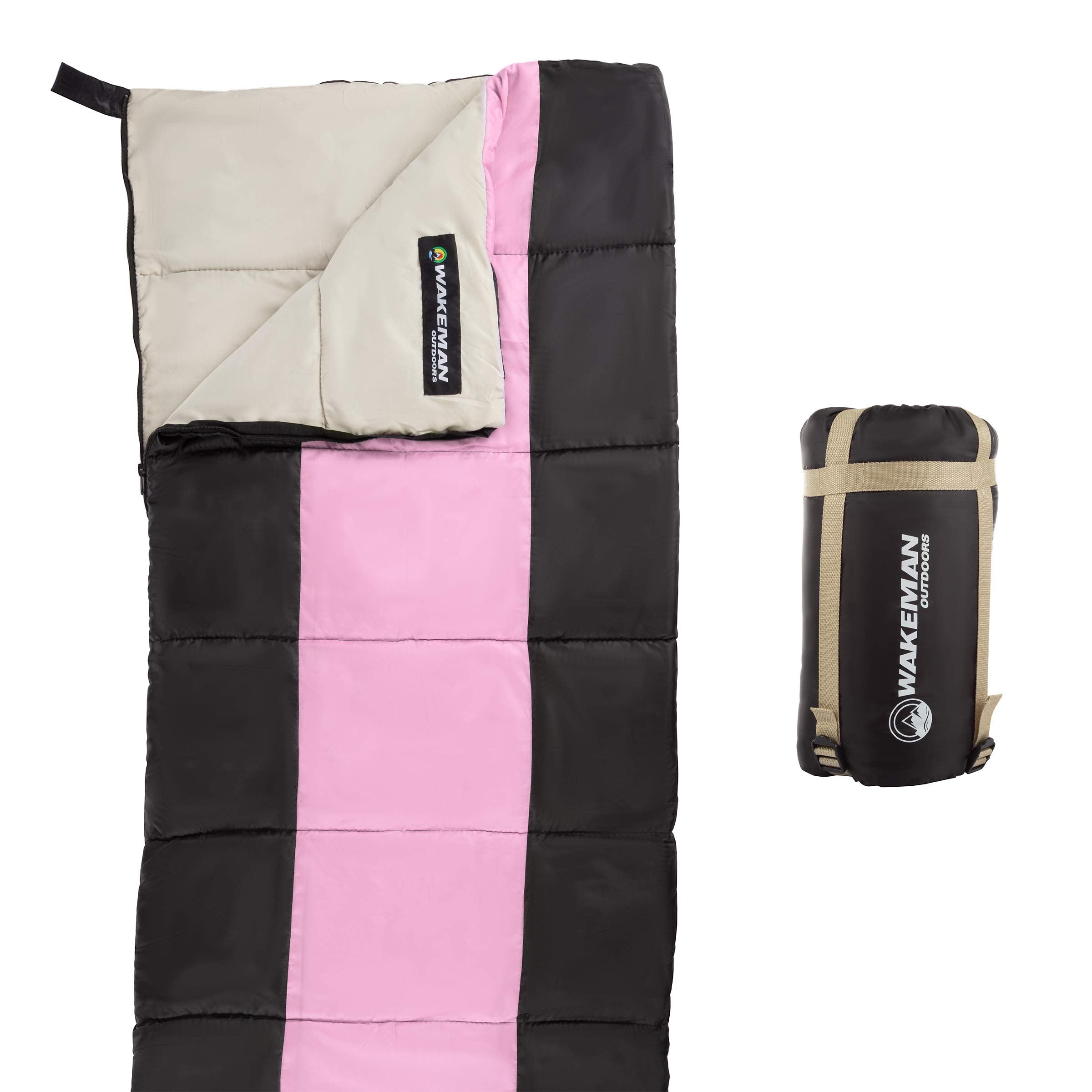 Lightweight Kids Sleeping Bag - Carrying Bag With Compression Straps Included - For Camping, Backpacking, Sleepovers By Wakeman