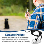Tiankohelan 3 Pcs Whistle,Stainless Steel Sports Whistle With Lanyard For Directing Traffic Outdoor Adventure Sports Pet Trainin