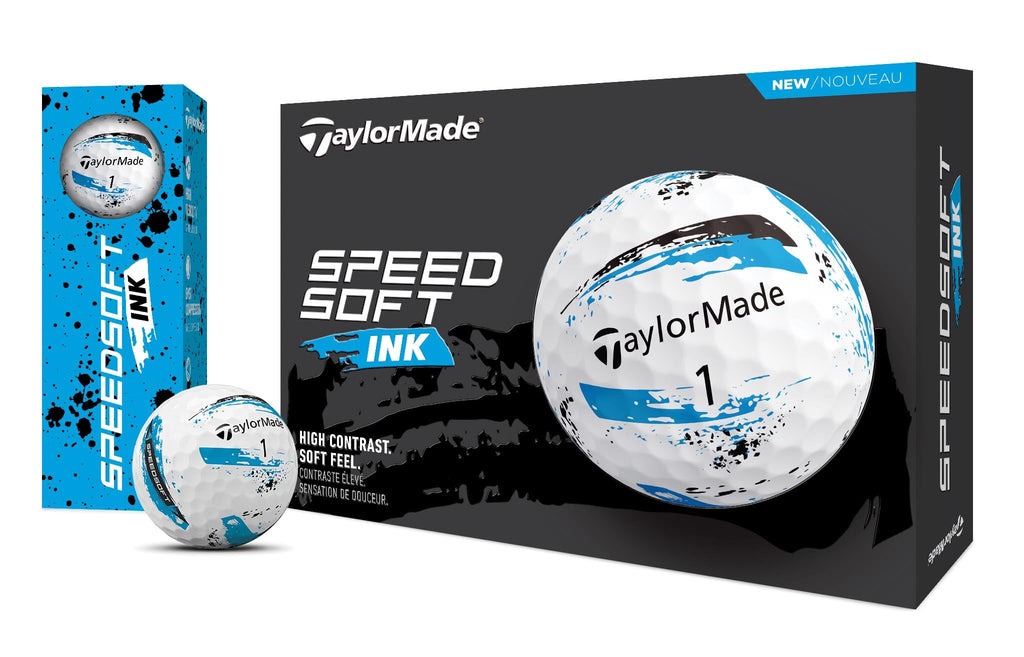 Taylormade Golf Speedsoft Ink Golf Balls Blue One Dozen
