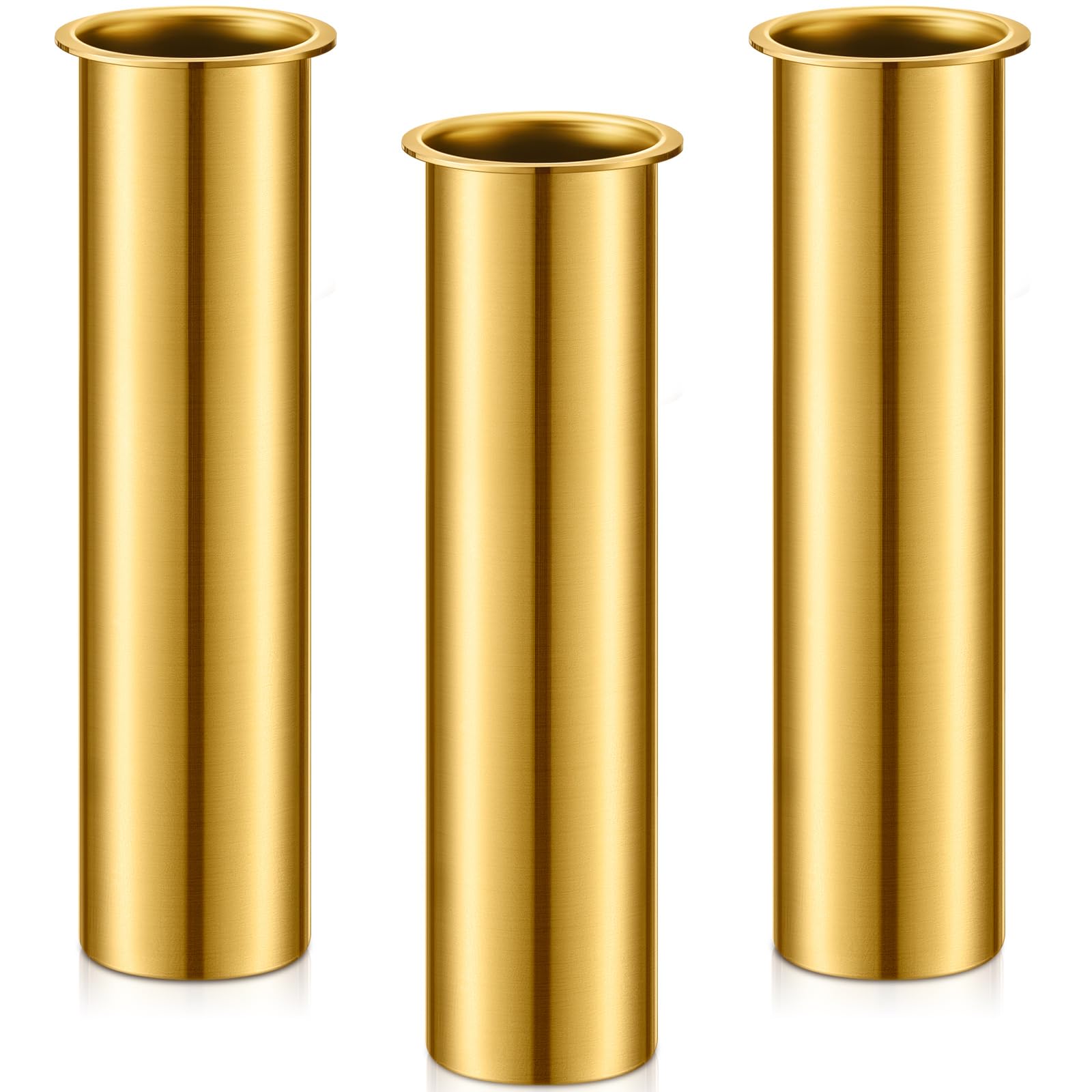 Yaocom 3 Pcs Brass Drain Tube Boat Drain Tube Plug Brass Boat Drain Plug Livewell Overflow Drain Tube for Boat Water Marine Tran