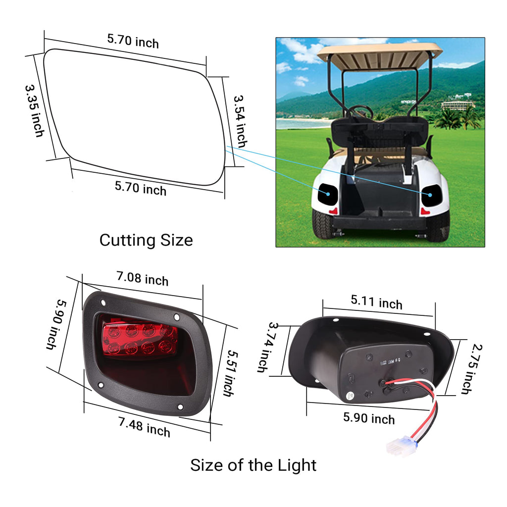 10L0L Golf Cart Light Kit (12V) For Ezgo Freedom/T48 2014-Up (Gas & Electric),Complete Headlight Taillight Kit With Deluxe Light