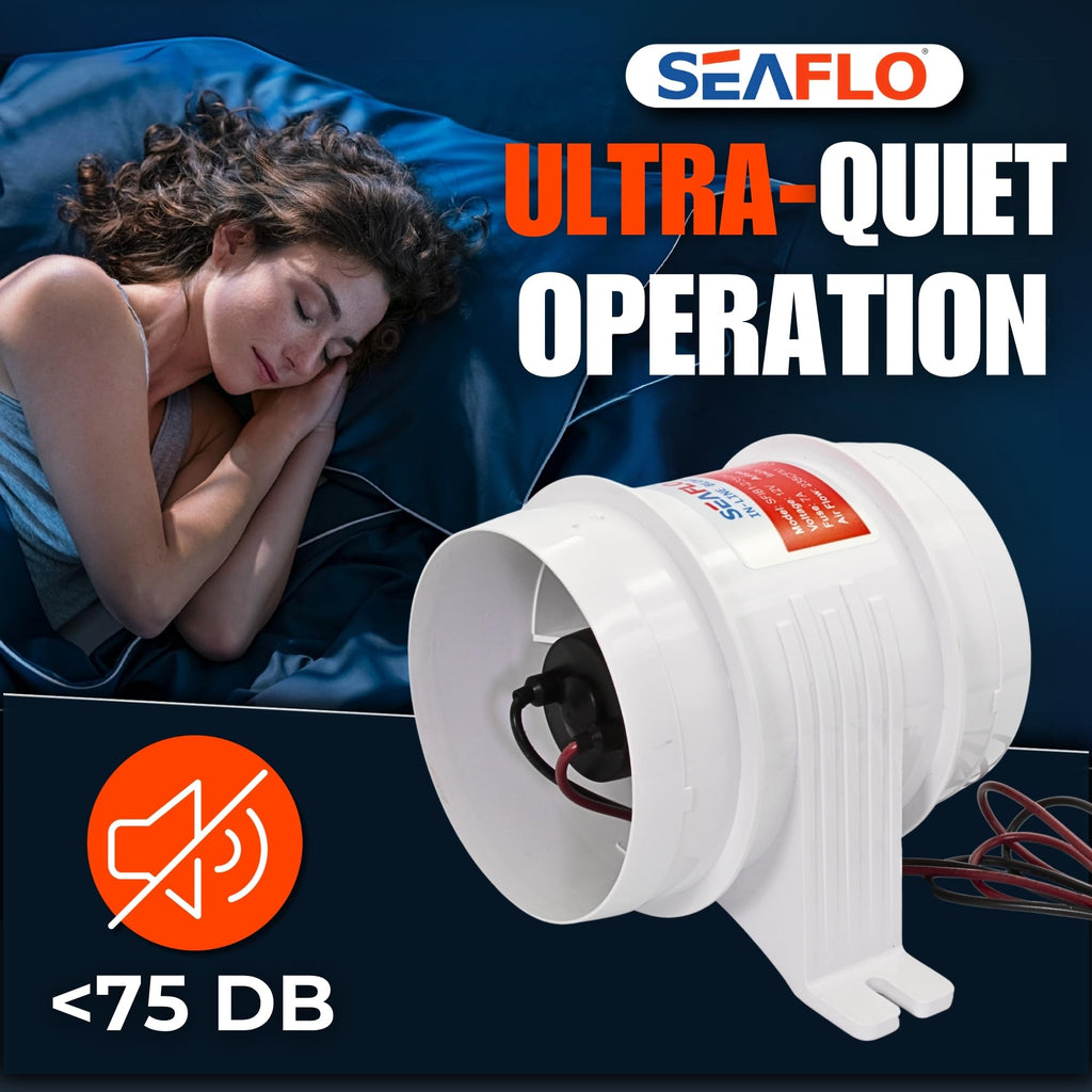Seaflo 12V 4'' 235 Cfm In-Line Bilge Blower