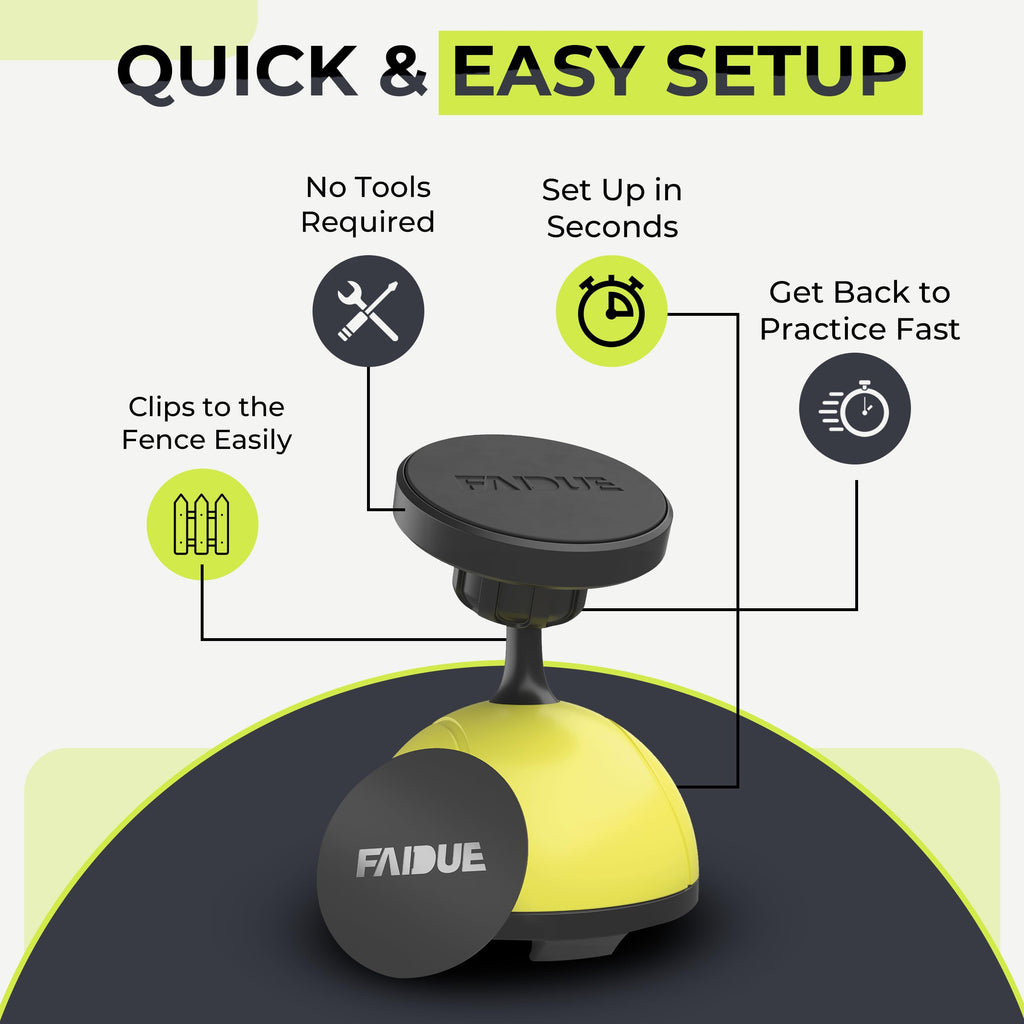 Faidue Tennis & Pickleball Training Equipment - Fence Smartphone Camera Mount, Tennis Practice Equipment, Iphone & Android Camer