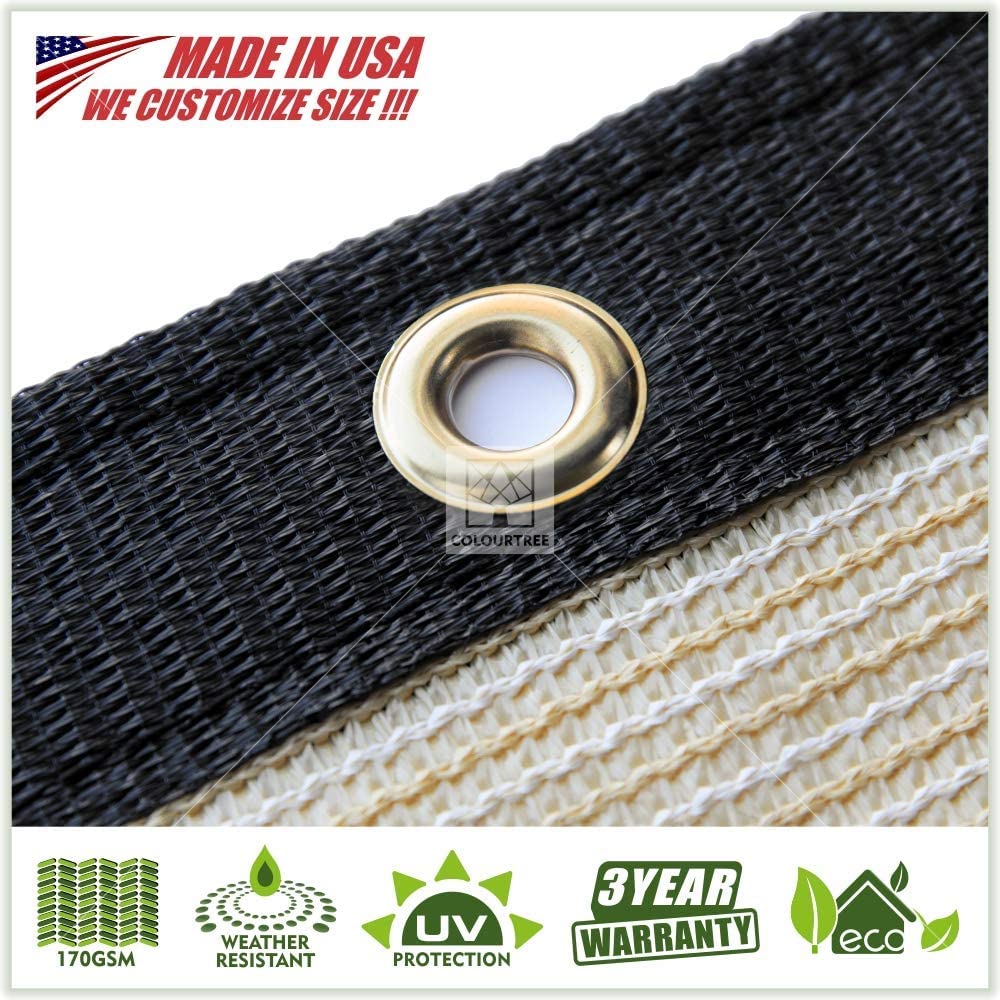 Colourtree Customized Size Fence Screen Privacy Screen Beige 8 X 172 - Commercial Grade 170 Gsm - Heavy Duty - 3 Years Warranty