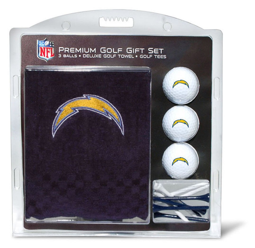 Team Golf Nfl San Diego Chargers Gift Set: Embroidered Golf Towel, 3 Golf Balls, And 14 Golf Tees 2-3/4'' Regulation, Tri-Fold T