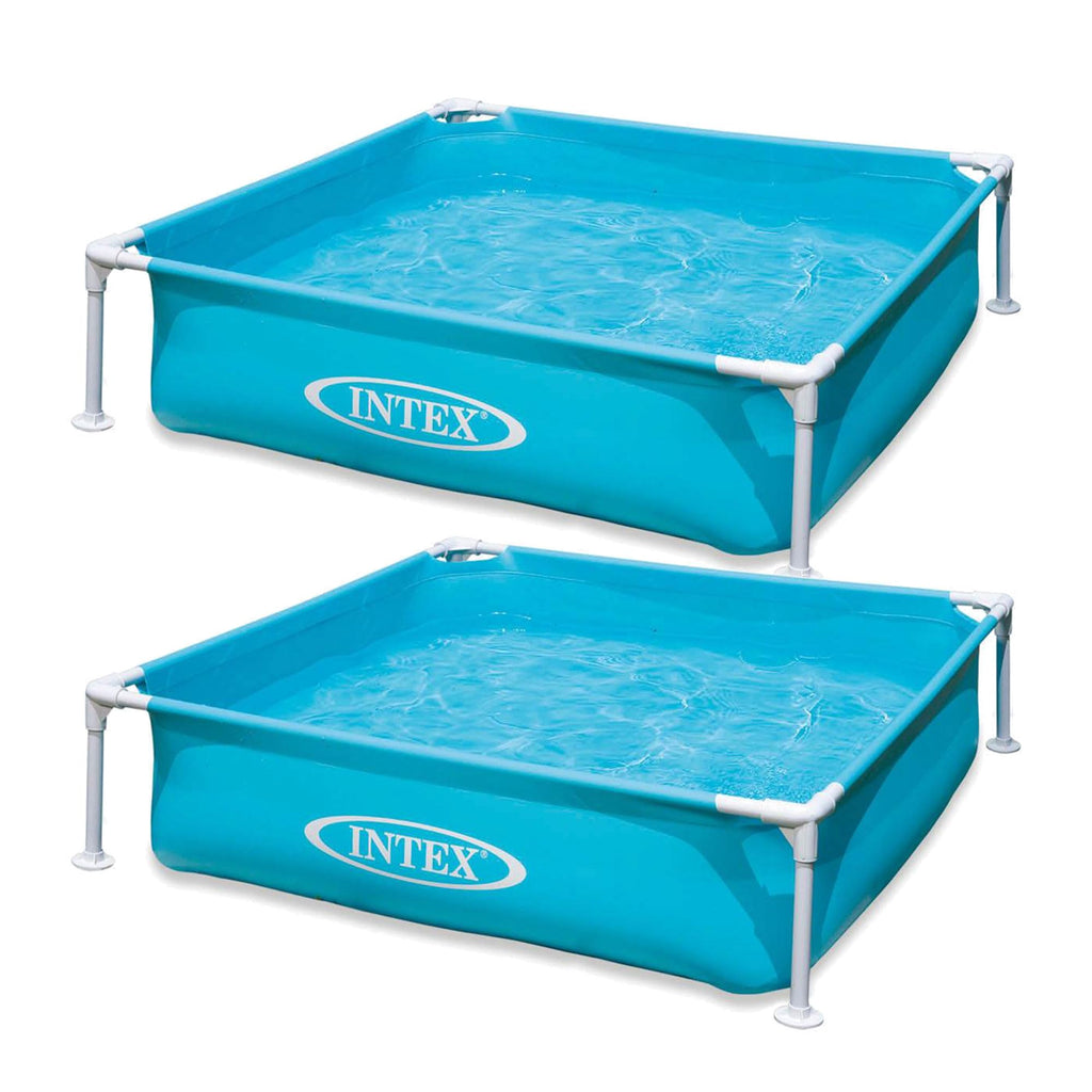 Intex 2 Pack 4Ft X 12In Mini Frame Kiddie Beginner Swimming Pool, Ages 3 And Up, Blue