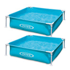 Intex 2 Pack 4Ft X 12In Mini Frame Kiddie Beginner Swimming Pool, Ages 3 And Up, Blue