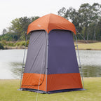 Outdoor Shower Tent Changing Room Privacy Portable Camping Shelters (Gray Orange)