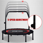 Kanchimi 40'' Folding Mini Fitness Indoor Exercise Workout Rebounder Trampoline With Handle, Max Load 330Lbs(Black)