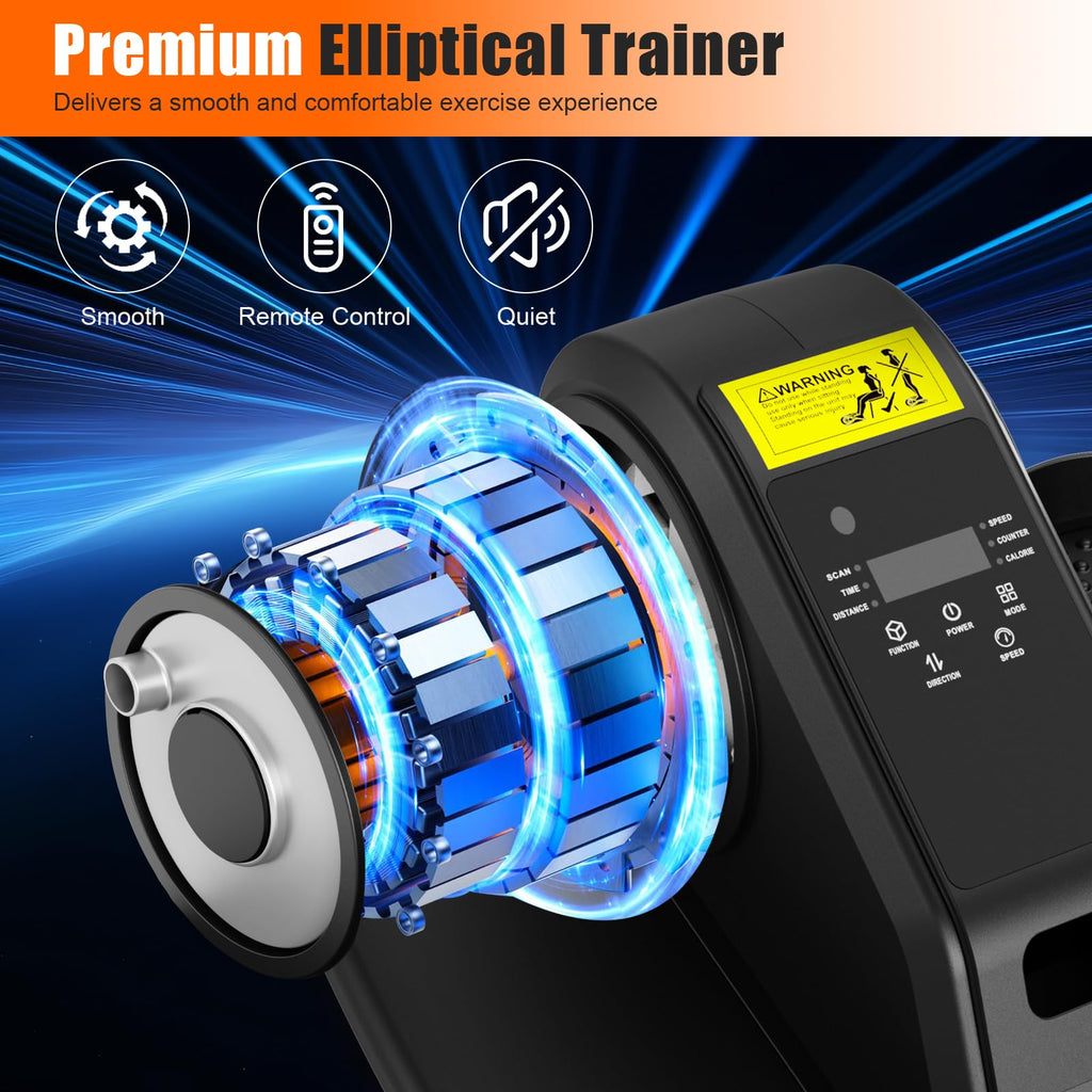 Dqgm Motorized Under Desk Elliptical Pedal Exerciser - Compact Seated Leg & Foot Trainer With Remote Control - Quiet Electric Ex