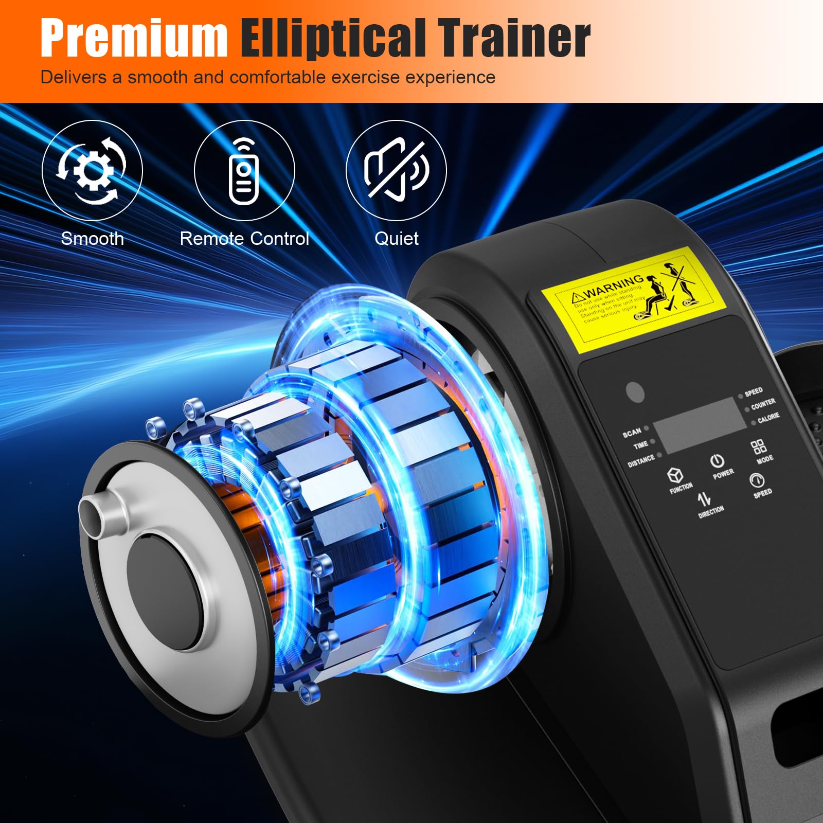 Dqgm Motorized Under Desk Elliptical Pedal Exerciser - Compact Seated Leg & Foot Trainer With Remote Control - Quiet Electric Ex