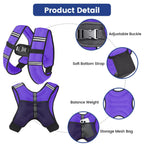 Purple Weighted Vest Women, 8lbs/12lbs/16lbs/20lbs Weight Vest with Reflective Stripes for Workout, Strength Training, Running,