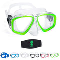 Boy Girl Swim Pool Goggles With Nose Cover Snorkeling Kit Kids Snorkel Dive Mask Scuba Goggles For Water Sports Outdoors(Green)