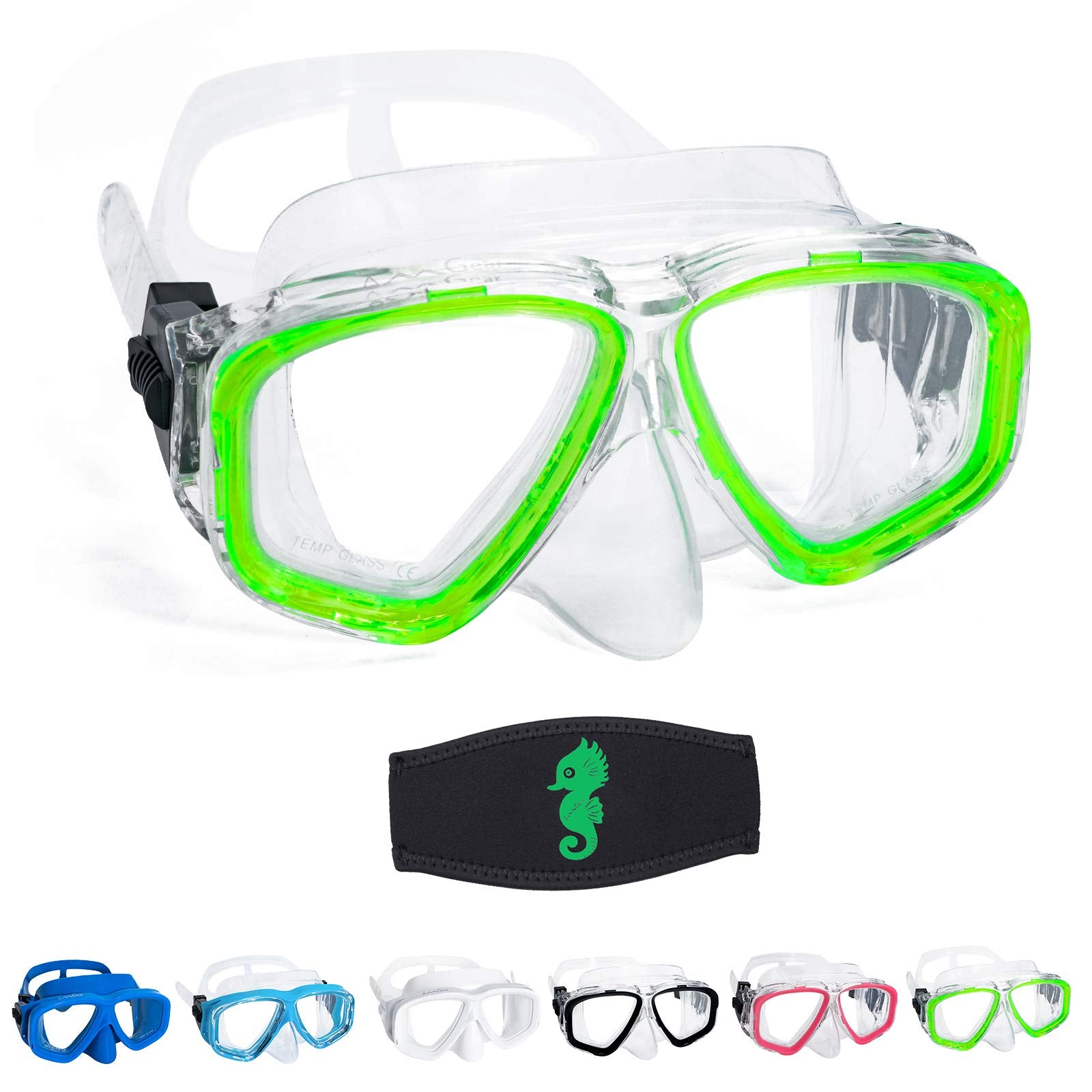 Boy Girl Swim Pool Goggles With Nose Cover Snorkeling Kit Kids Snorkel Dive Mask Scuba Goggles For Water Sports Outdoors(Green)