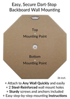 Dart-Stop 36 Inch Black Octagon Pro Dart Board Back Board  Wall Protector  Dartboard Surround