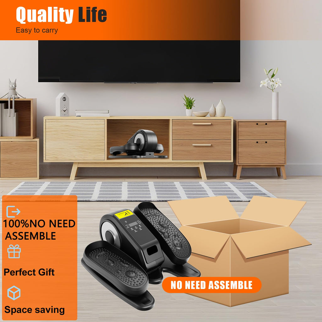 Dqgm Motorized Under Desk Elliptical Pedal Exerciser - Compact Seated Leg & Foot Trainer With Remote Control - Quiet Electric Ex