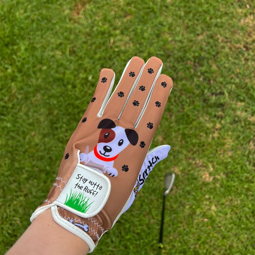 Giggle Golf Women'S Golf Glove (X-Large, Worn On Right Hand, Dog)