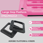 Fitvids Step Aerobic Stepper With 4 Stackable Risers, 43'' Aerobic Platform Adjustable Height 4''-6''-8'', Fitness Training Work