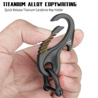 Tisur Titanium Keychain Carabiner Clip, Key Fob Holder, Quick Release D Ring Keychain Heavy Duty Bottle Opener Keychain Car Key