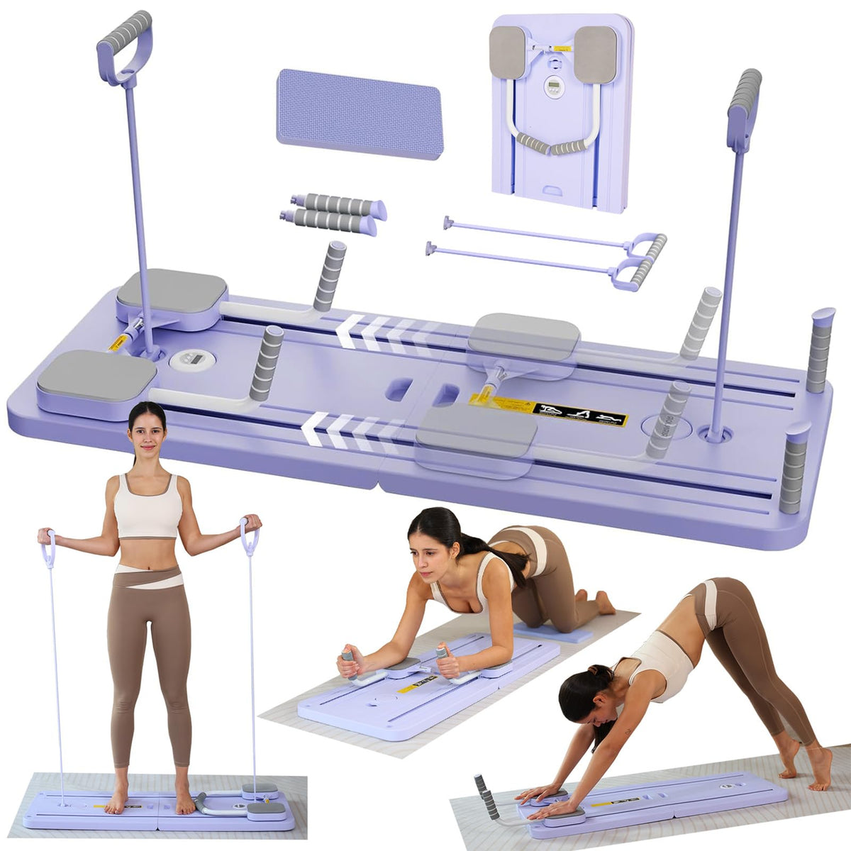 GDSHGS Upgraded Pilates Reformer Machine for Home Multifunctional Abdominal Board Automatic Rebound Ab Roller Wheel Training Boa