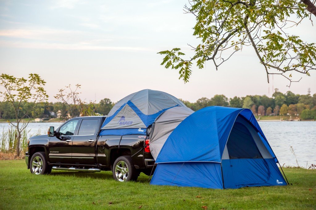 Napier Sportz Link | Truck Bed Tent Camping Accessory | 8' X 8' Ground Tent Attachment | 4-Person Tent | Attaches To Napier Pick