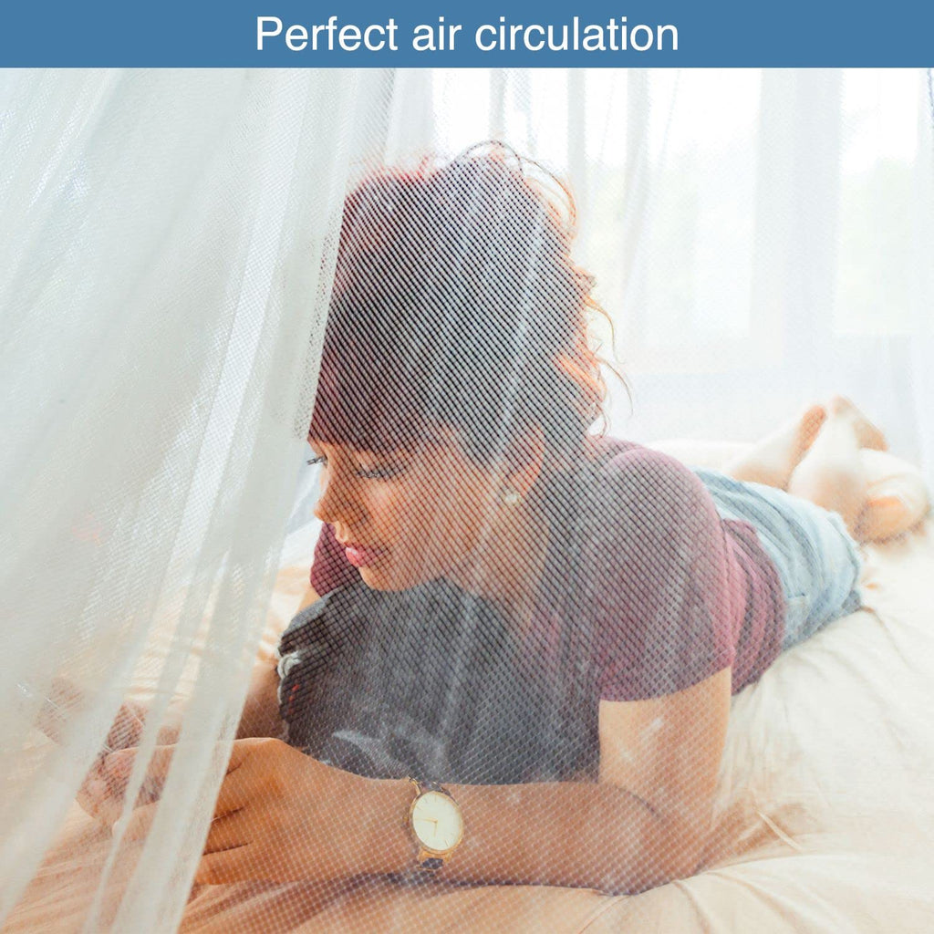 Mosquito Net For Single To King-Sized Beds - Fully-Enclosed Bed Canopy For Travel Or Decoration - Free Bag, Hanging Kit & Adhesi
