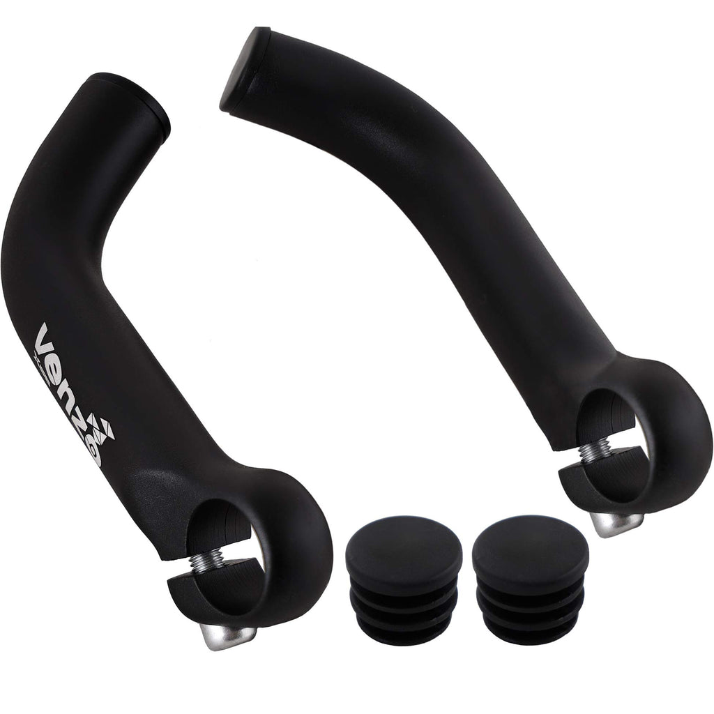 Venzo Bicycle Handlebar Extender For Mountain Hybrid Bike - Compatible With 7/8' 22.2Mm - Flat Bar Ends With Plugs - 150Mm - Erg