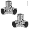 ODYSUNRAL Boat Handrail Fitting 3 Way Corner Connector for 1 Round Tubing, 316 Stainless Steel 3 Way Elbow Connector, Mirror Pol