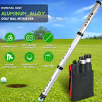 River Hill Golf Golf Ball Retriever, 3 Pieces Aluminum Alloy Picker Upper Tube W/Storage Bag, 25 Golf Balls Shagger Grabber, 41.