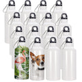 YOUKE OLA 16 Pack Sublimation Aluminium Water Bottle with Carabiner Blank White Aluminum Sports Bottle for Sublimation Heat Pres