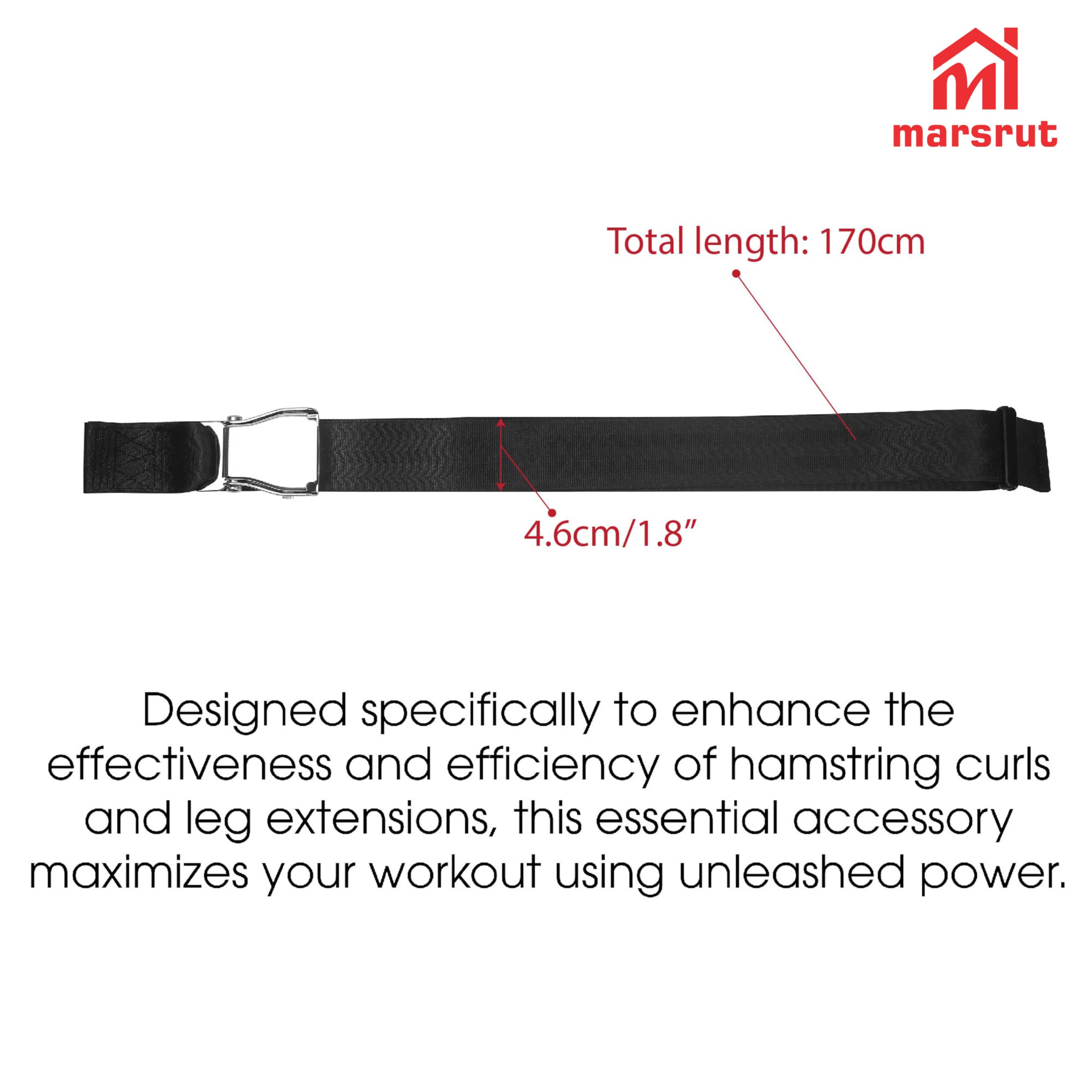 Belt Squat Collar for Nordic Hamstring Curl on Bench, 5.6Ft Long Buckle Strap for Seat Workouts Leg Extension Machines Achieve S