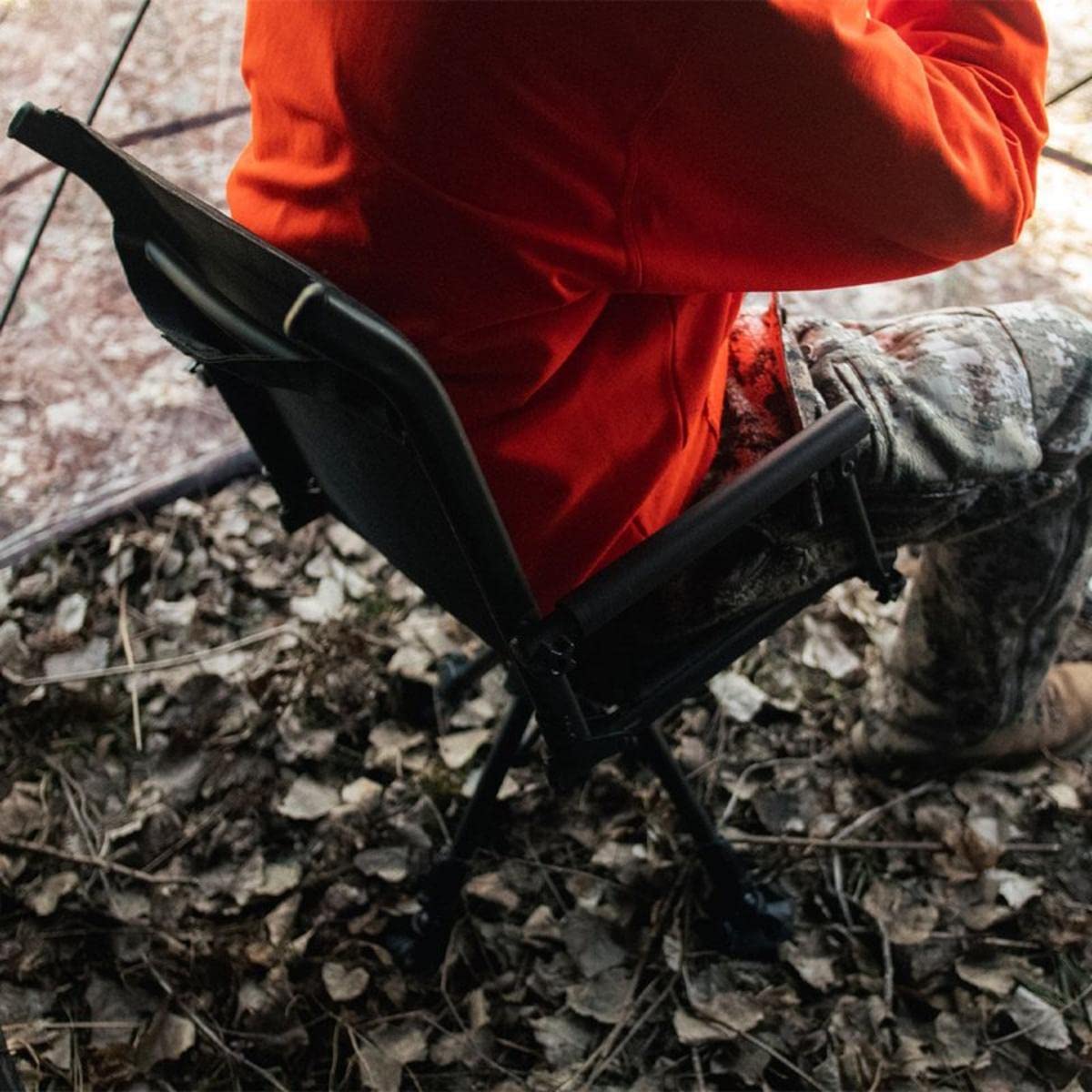 Muddy Swivel Ground Seat With Adjustable Legs - Durable Foldable Portable Hunting Outdoor 360 Degree Flex-Tek Seat With Integrat
