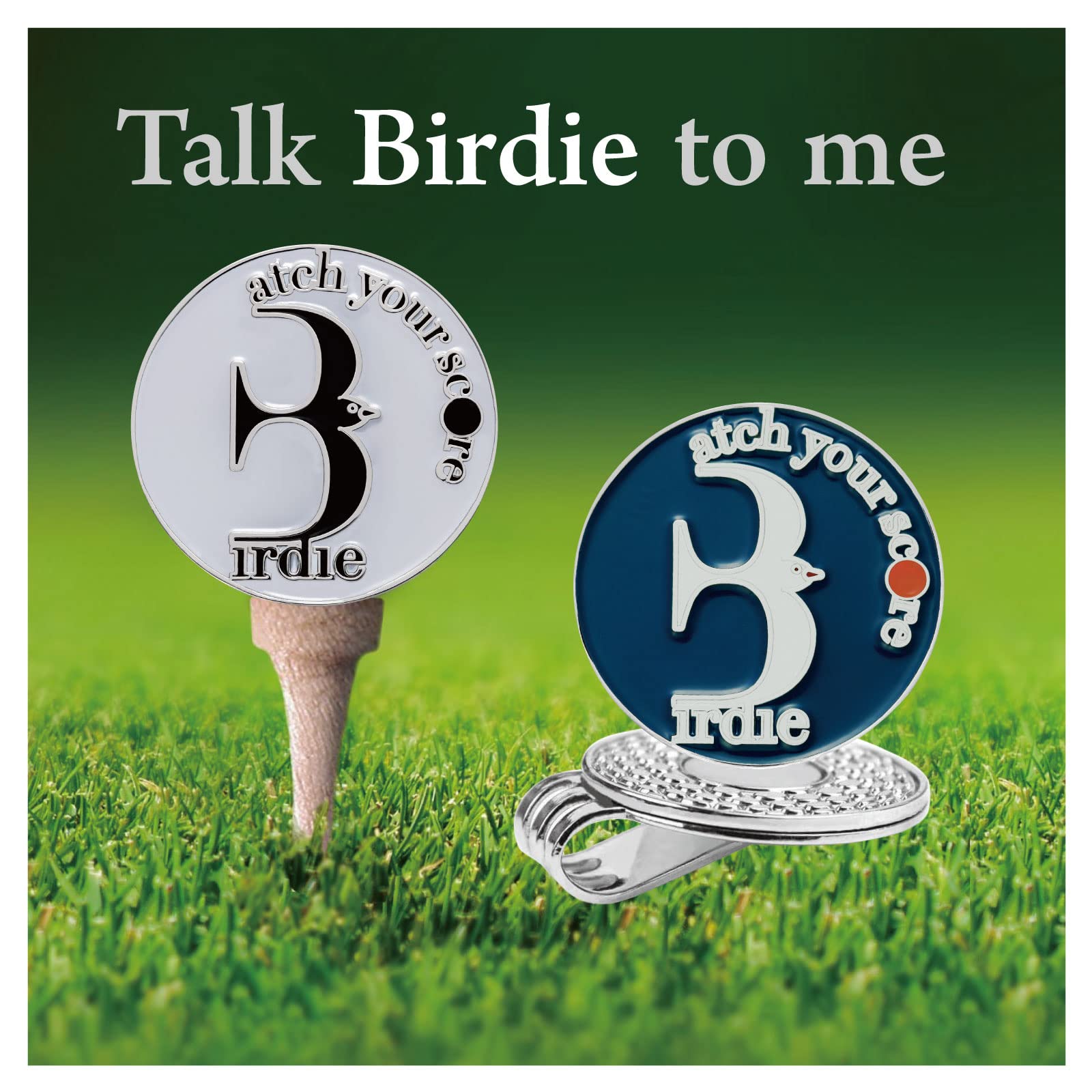 E Truee Golf Ball Marker Hat Clip With Birdie Ball Marker, Golf Accessories For Men And Women, Golf Gifts For Men And Women